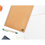 Galery – Bloc espiral liderpapel folio ecouse tapa cartulina kraft 80 hojas papel reciclado 60 gr cuadro 4 mm. con margen0