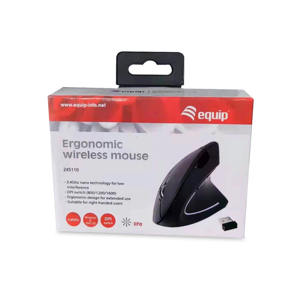 Galery – Equip 245110 rato Mão direita RF Wireless Ótico 1600 DPI0