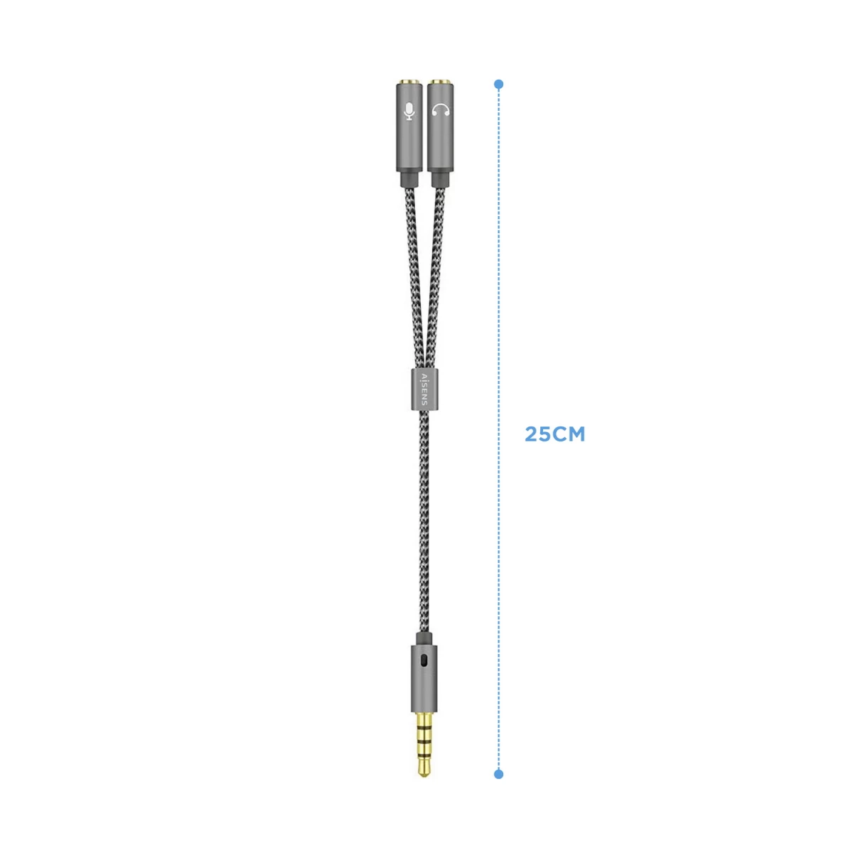 Galery – AISENS A128-0415 cabo de áudio 0,25 m 3.5mm 2 x 3.5mm Cinzento0