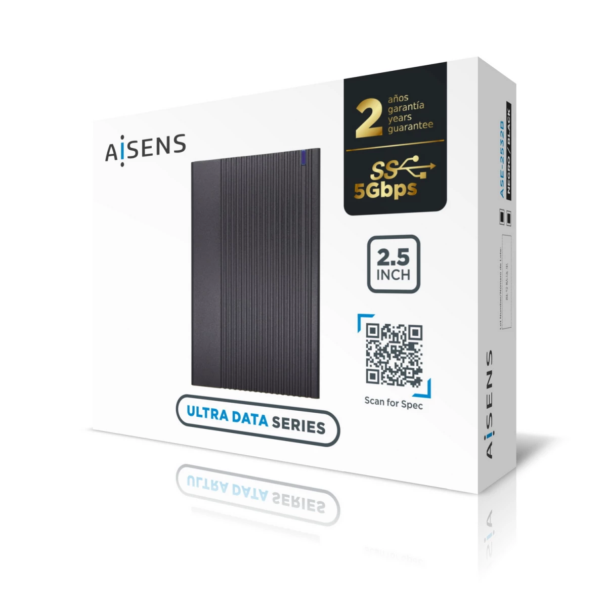 Galery – AISENS ASE-2532B Caixa para Discos Rígidos Compartimento SSD Preto 2.5″0