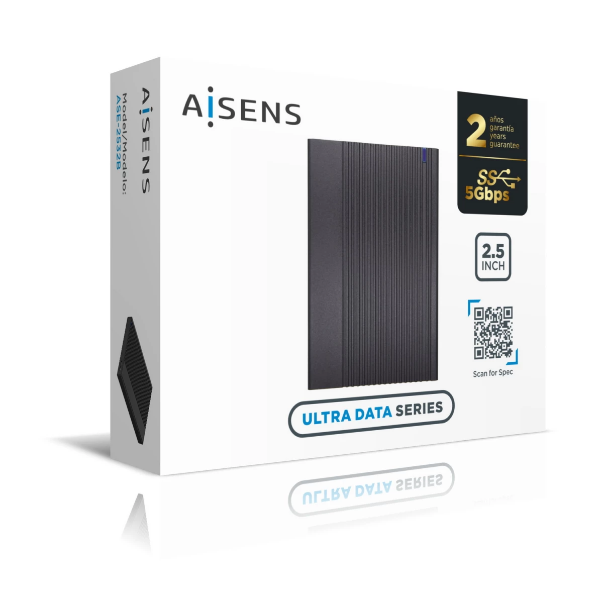 Galery – AISENS ASE-2532B Caixa para Discos Rígidos Compartimento SSD Preto 2.5″0