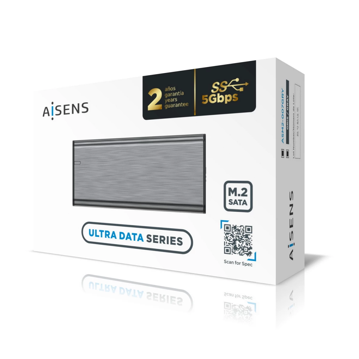 Galery – AISENS ASM2-007GRY Caixa para Discos Rígidos Compartimento SSD Cinzento M.20