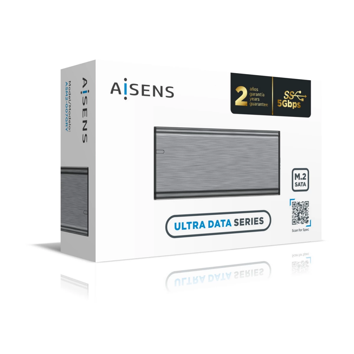 Galery – AISENS ASM2-007GRY Caixa para Discos Rígidos Compartimento SSD Cinzento M.20