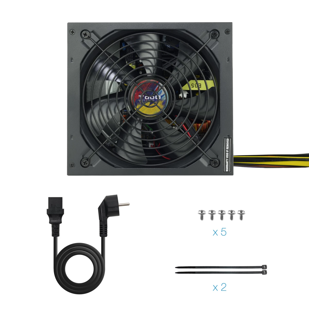 Galery – TooQ TQAPOLO-600SP fonte de alimentação 600 W 20+4 pin ATX ATX Preto0