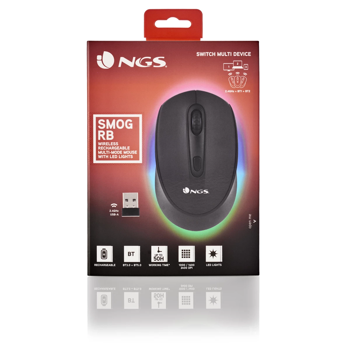 Galery – NGS SMOG-RB rato Ambidestro RF Wireless + Bluetooth Ótico 2400 DPI0