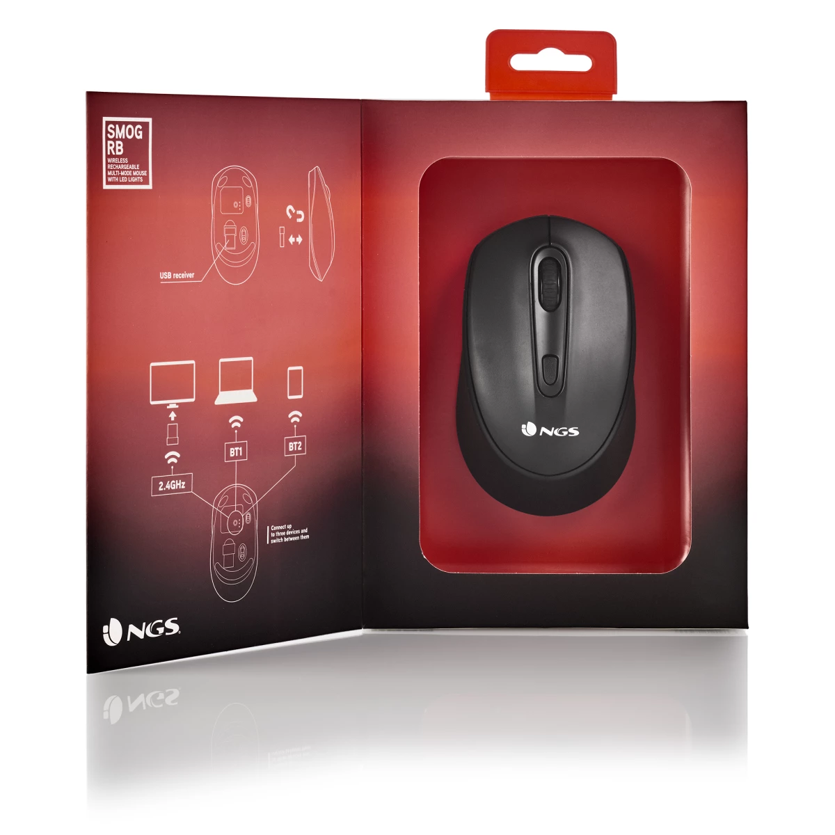 Galery – NGS SMOG-RB rato Ambidestro RF Wireless + Bluetooth Ótico 2400 DPI0