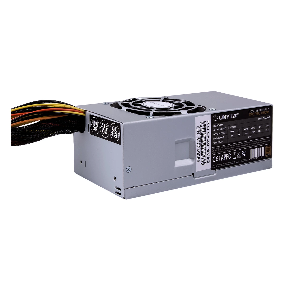 Galery – UNYKAch TFX 350W 80 Plus Bronze fonte de alimentação 20+4 pin ATX Prateado0