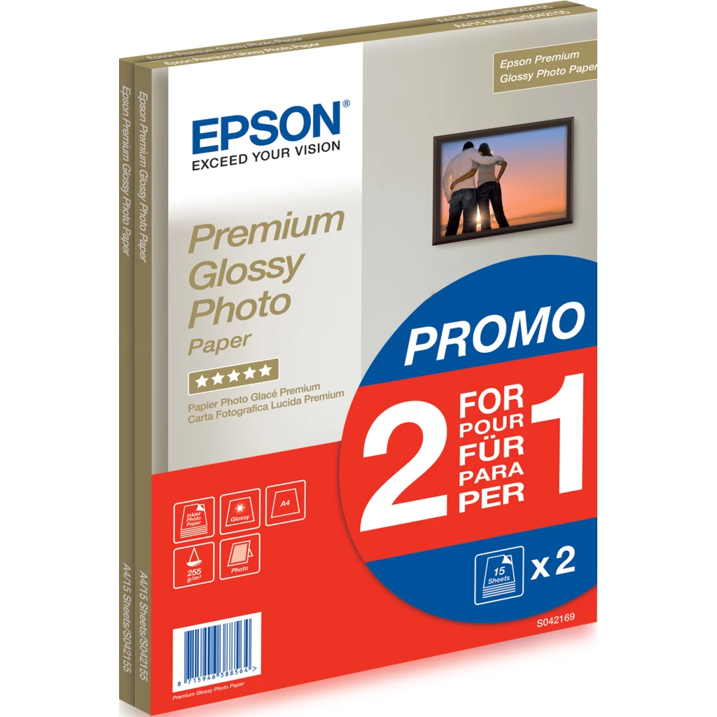Thumbnail-Epson Premium Glossy Photo Paper – 2 for 1), DIN A4, 255g/m², 30 Sheets