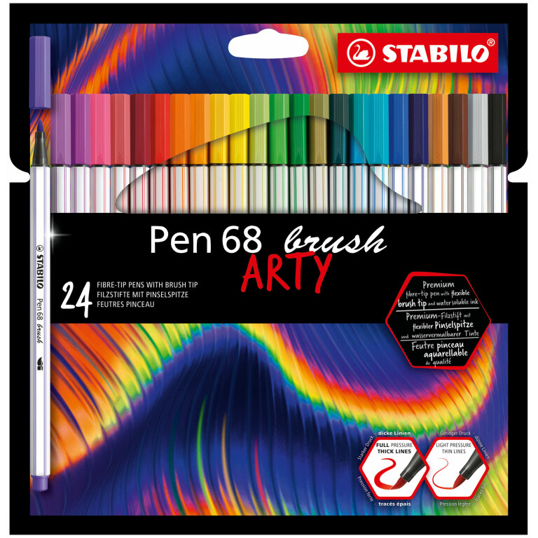 Thumbnail-STABILO Pen 68 brush ARTY caneta de feltro Cores sortidas 24 unidade(s)