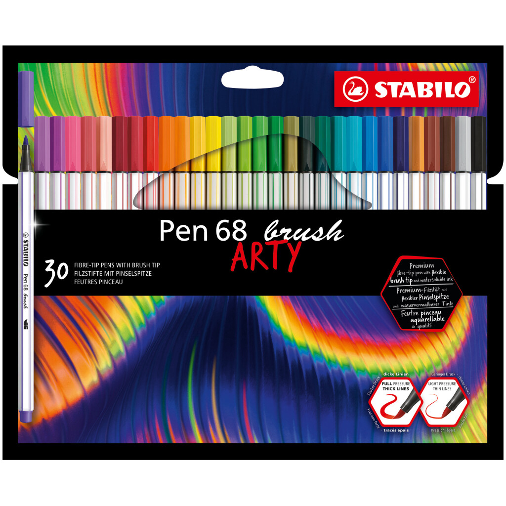 Thumbnail-STABILO Pen 68 brush ARTY caneta de feltro Cores sortidas 30 unidade(s)