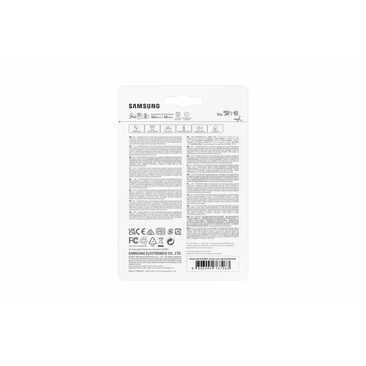 Galery – Samsung MB-MJ256K 256 GB MicroSDXC UHS-I Classe 100