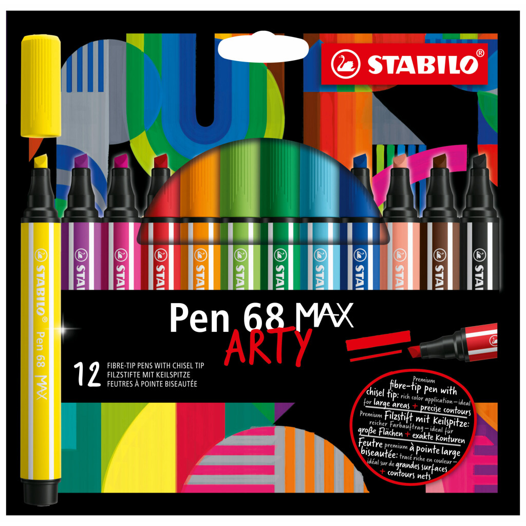 Thumbnail-STABILO Pen 68 MAX caneta de feltro Bege, Preto, Azul, Castanho, Verde, Azul Claro, Verde claro, Laranja, Rosa, Roxo, Vermelho, Violeta, Amarelo 12 unidade(s)