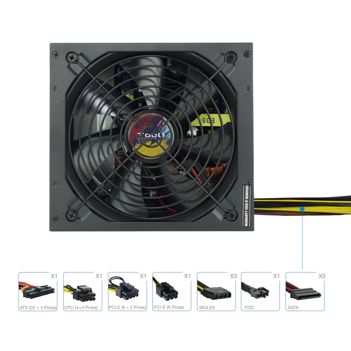 Galery – TooQ TQAPOLO-650SP fonte de alimentação 650 W 20+4 pin ATX ATX Preto0