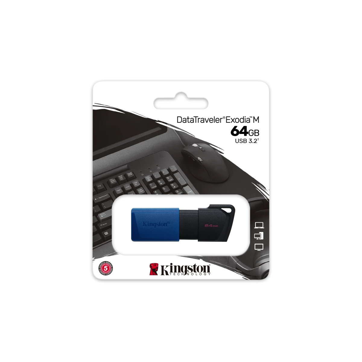 Galery – Kingston Technology DataTraveler Exodia M unidade de memória USB 64 GB USB Type-A 3.2 Gen 1 (3.1 Gen 1) Preto, Azul0