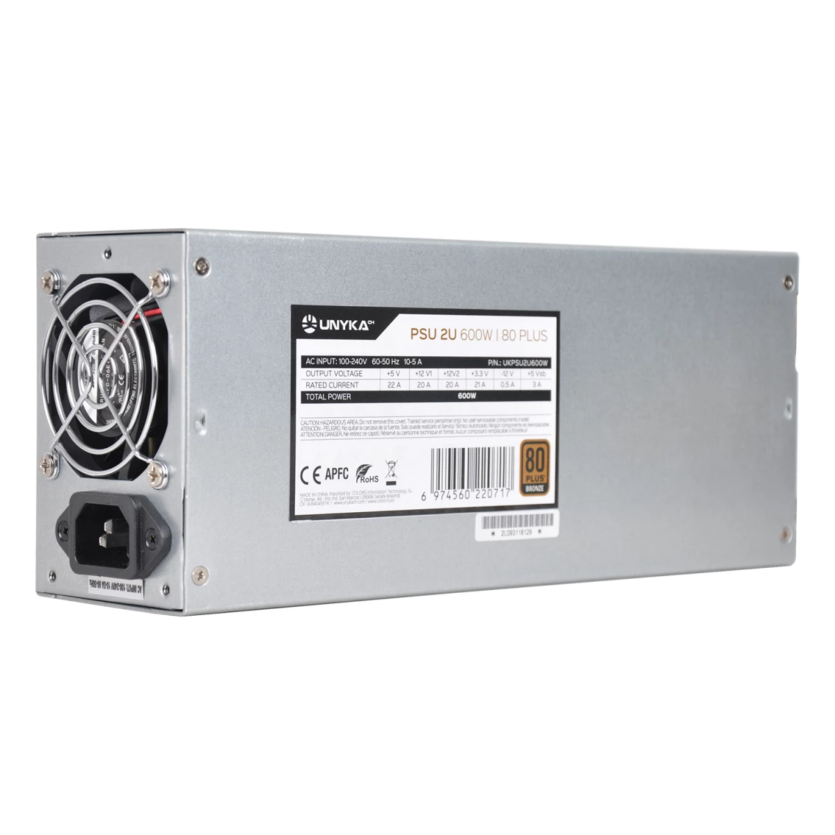 Galery – UNYKAch UKPSU2U600W fonte de alimentação 600 W 24-pin ATX 2U Prateado0