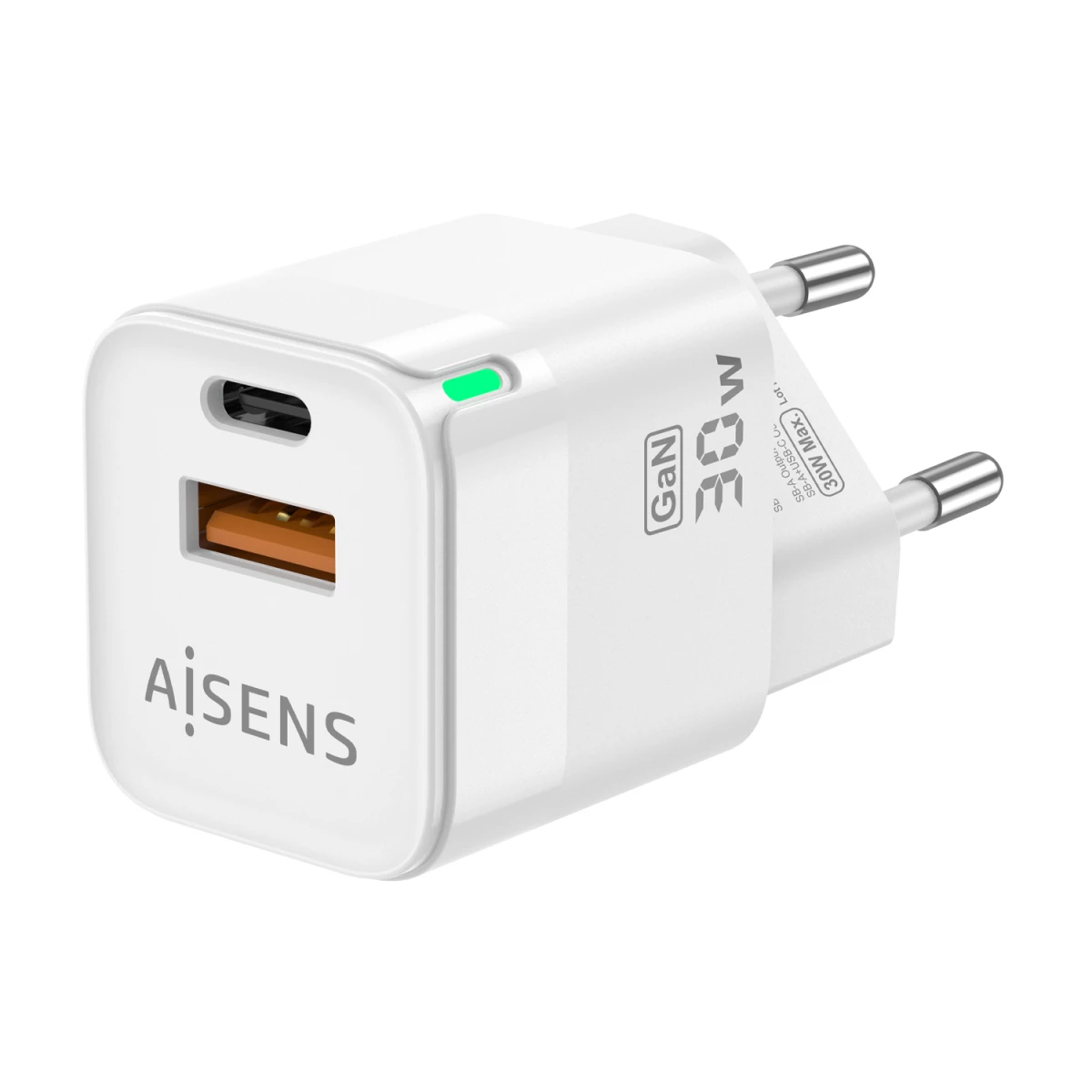 Galery – AISENS ASCH-30W2P004-W carregador de dispositivos móveis Universal Branco AC Carregamento rápido Interior0