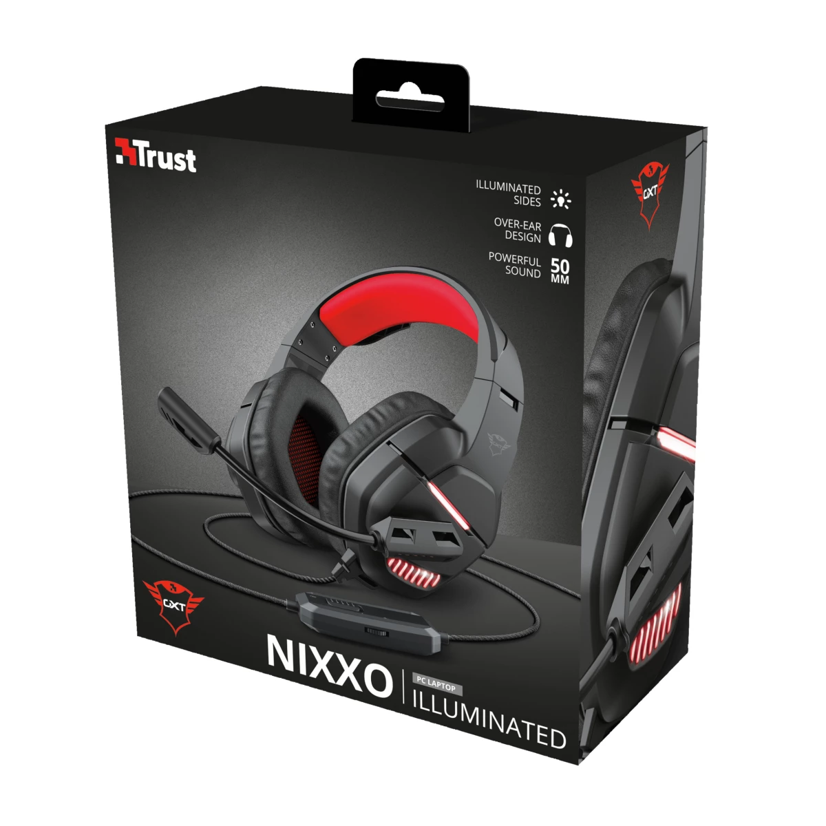 Galery – Trust GXT 448 Nixxo Auscultadores Com fios Fita de cabeça Jogos USB Type-A Preto, Vermelho0