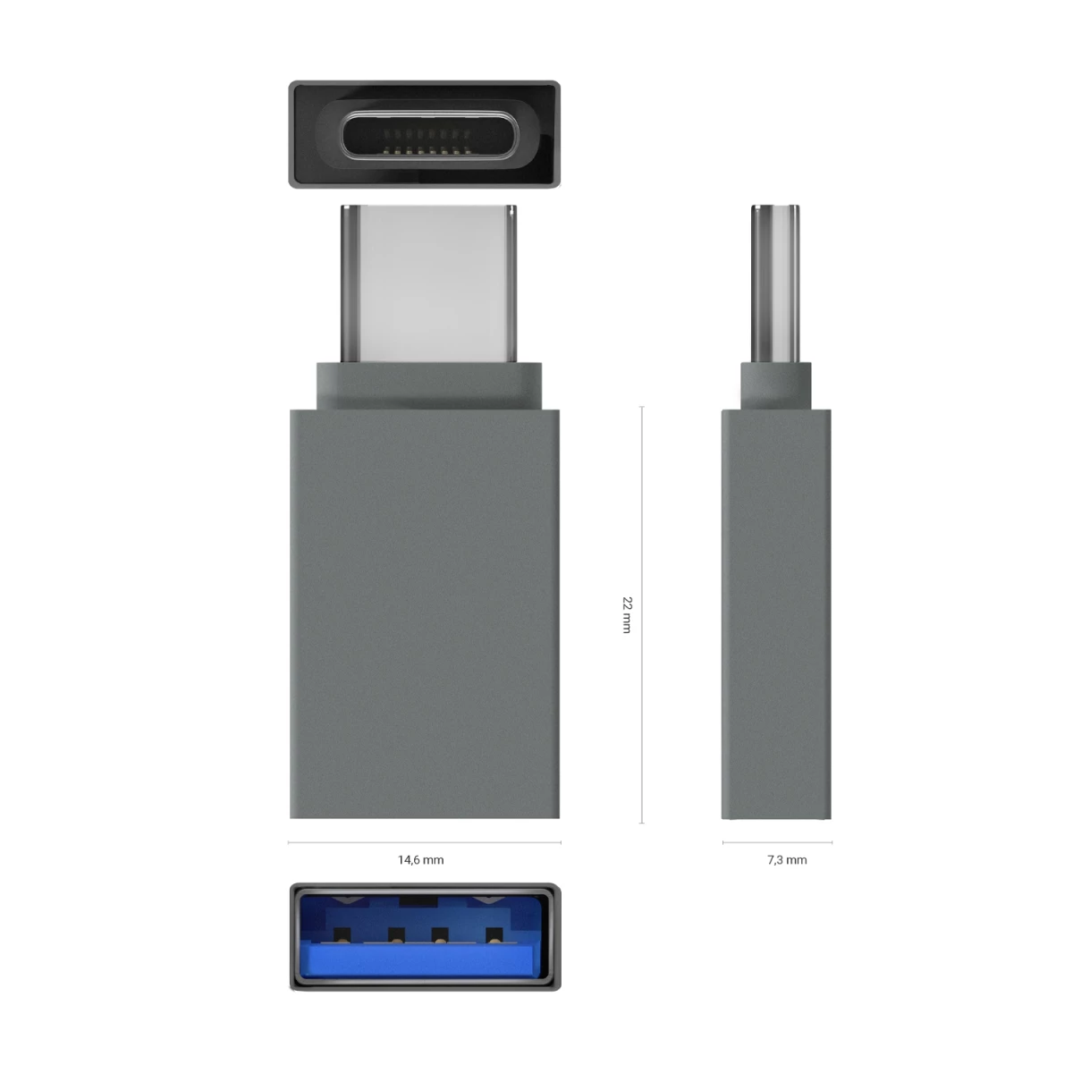 Galery – AISENS A108-0718 adaptador para cabos USB-C USB-A Cinzento0