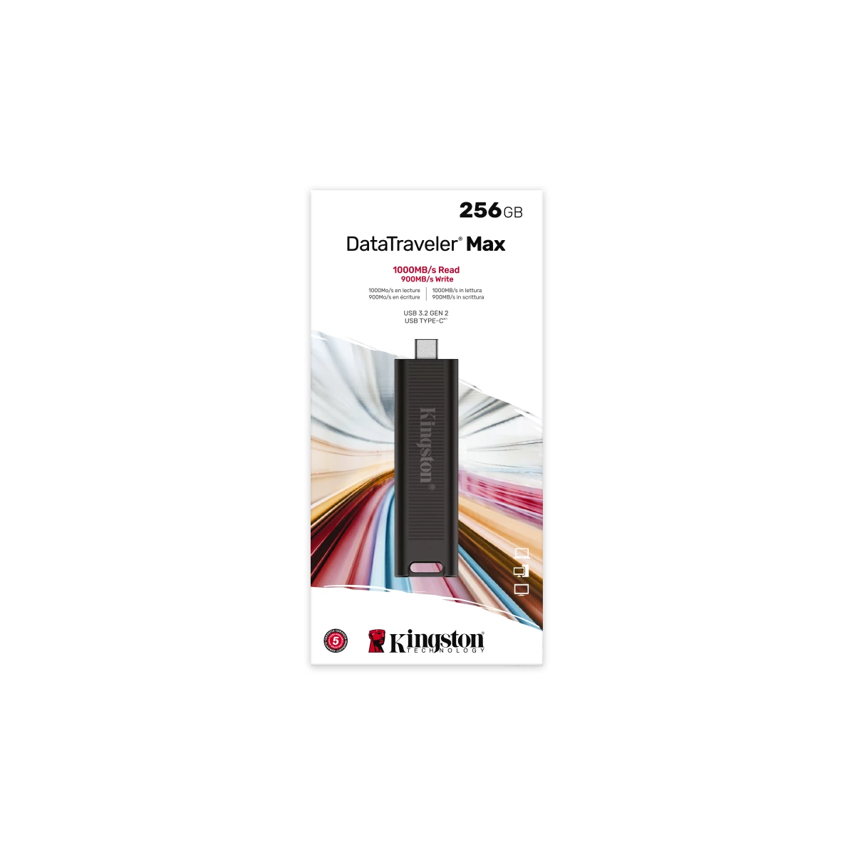 Galery – Kingston Technology DataTraveler Max unidade de memória USB 256 GB USB Type-C 3.2 Gen 2 (3.1 Gen 2) Preto0