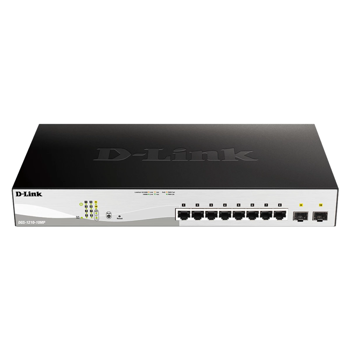 Thumbnail-D-Link DGS-1210-10MP Gerido L2 Gigabit Ethernet (10/100/1000) Power over Ethernet (PoE) Preto, Cinzento