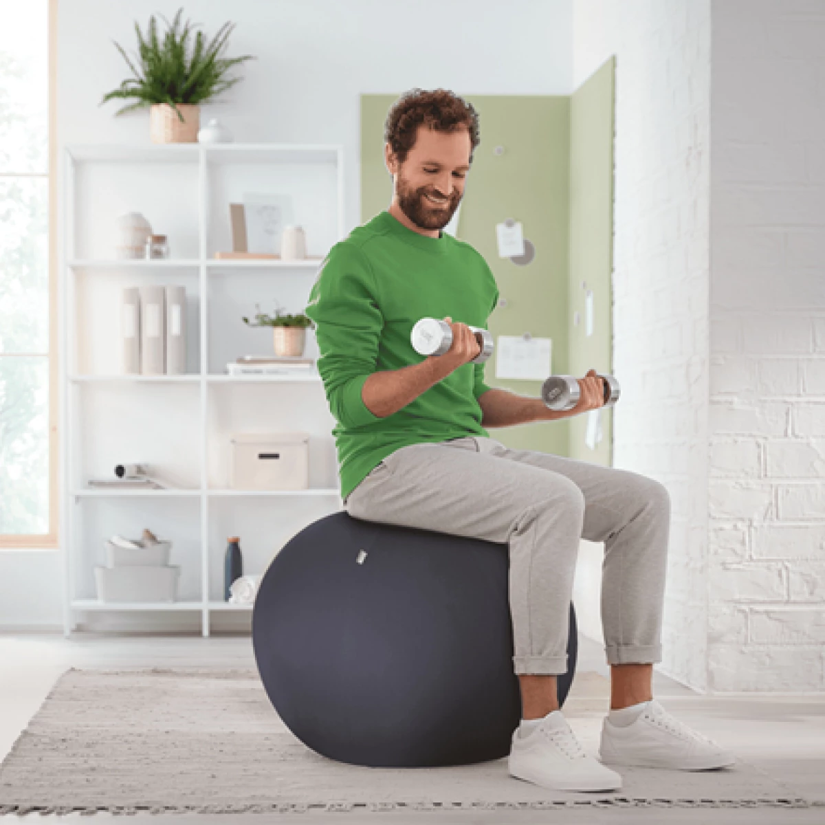 Galery – Leitz Active Sitzball 55cm Cinzento Interior Esférico0