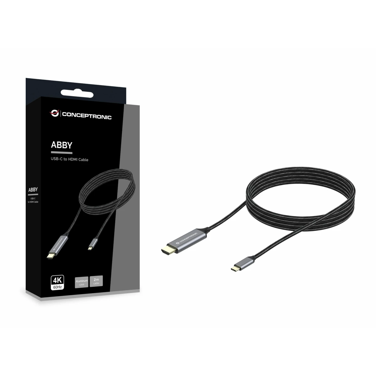 Galery – Conceptronic ABBY10G adaptador de cabo de vídeo 2 m USB Type-C HDMI Cinzento0