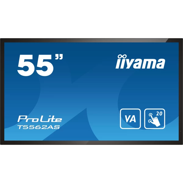 Thumbnail-iiyama T5562AS-B1 ecrã de sinalização Plasma interativo 138,7 cm (54.6″) VA 500 cd/m² 4K Ultra HD Preto Ecrã táctil Processador built-in Android 8.0 24/7