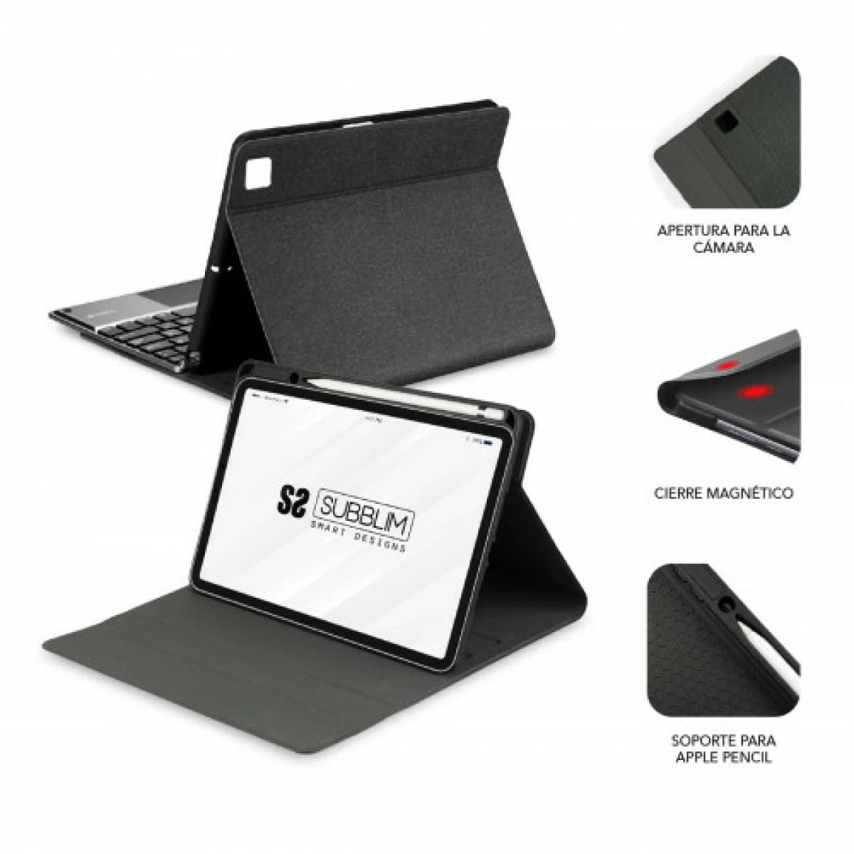 Galery – Capa SUBBLIM com teclado retroiluminado KEYTAB Pro BL BT Touchpad Ipad Pro 11 2020 Preto0