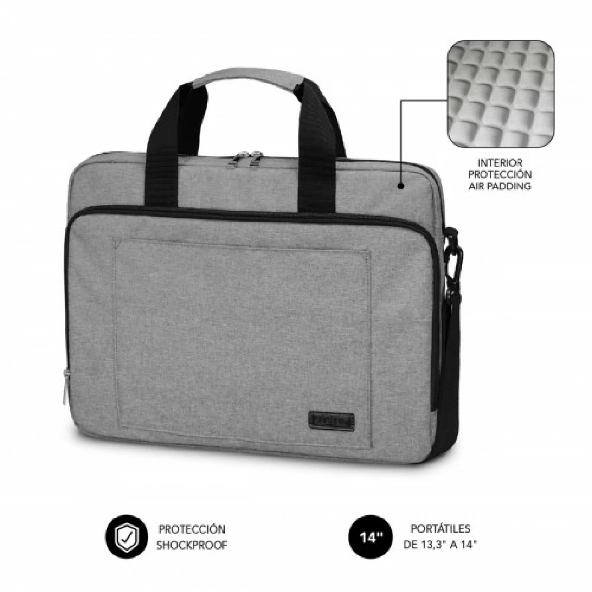 Thumbnail-SUBBLIM Maleta para computador Air Padding Bolsa para laptop 13,3-14″ cinza