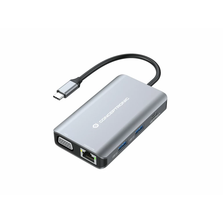Thumbnail-Conceptronic DONN21G base & duplicador de portas Com fios USB 3.2 Gen 1 (3.1 Gen 1) Type-C Cinzento