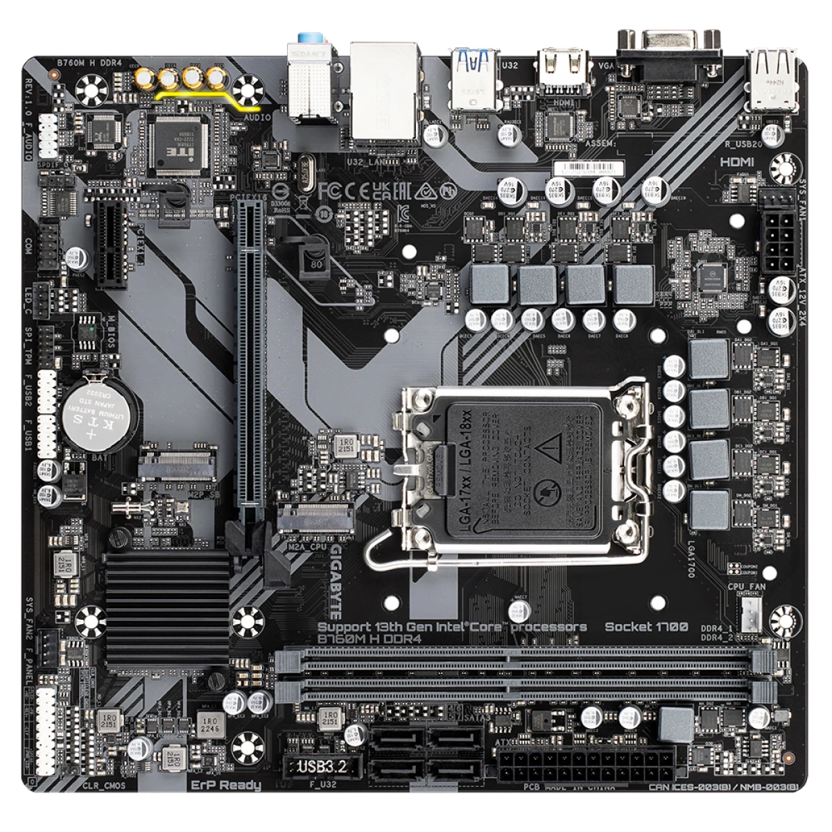 Galery – Gigabyte B760M H DDR4 motherboard Intel B760 Express LGA 1700 micro ATX0