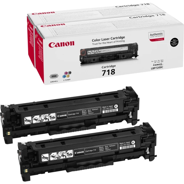 Thumbnail-Canon CRG-718 Bk VP toner 2 unidade(s) Original Preto