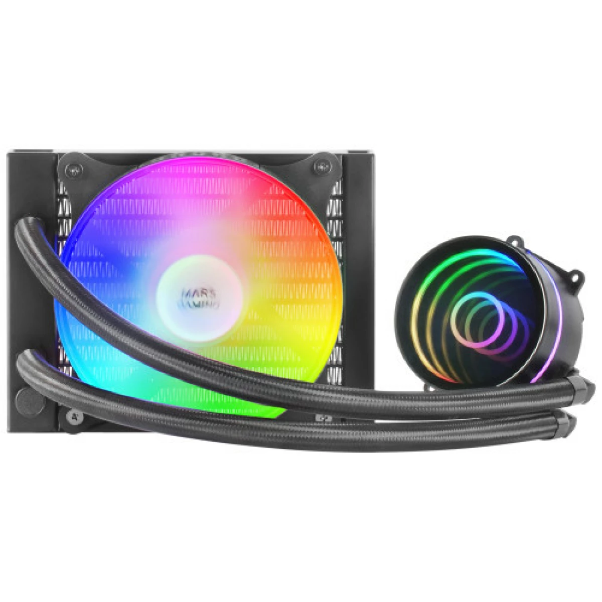 Galery – Cooler MARS GAMING ML-ONE120 WATERCOOLING AIO, 12CM FRGB FAN, INFINITY MIRROR, BLACK0