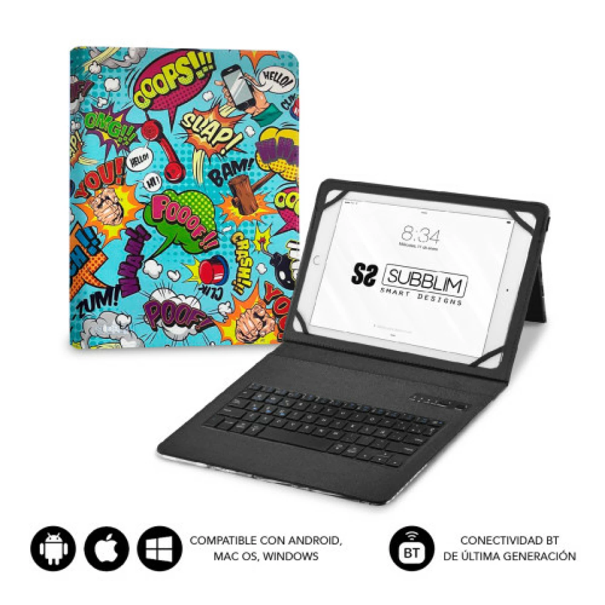 Galery – Capa SUBBLIM com teclado Keytab Pro BT Trendy Comic0