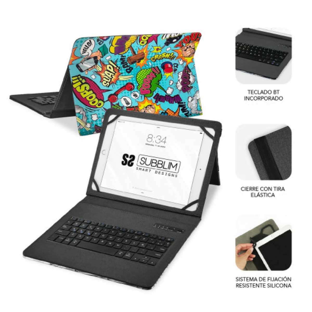 Galery – Capa SUBBLIM com teclado Keytab Pro BT Trendy Comic0