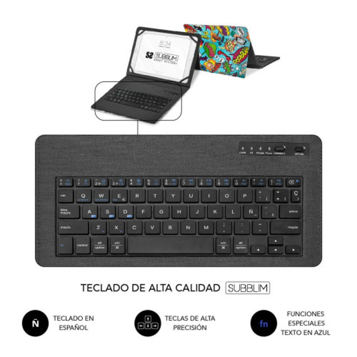 Galery – Capa SUBBLIM com teclado Keytab Pro BT Trendy Comic0