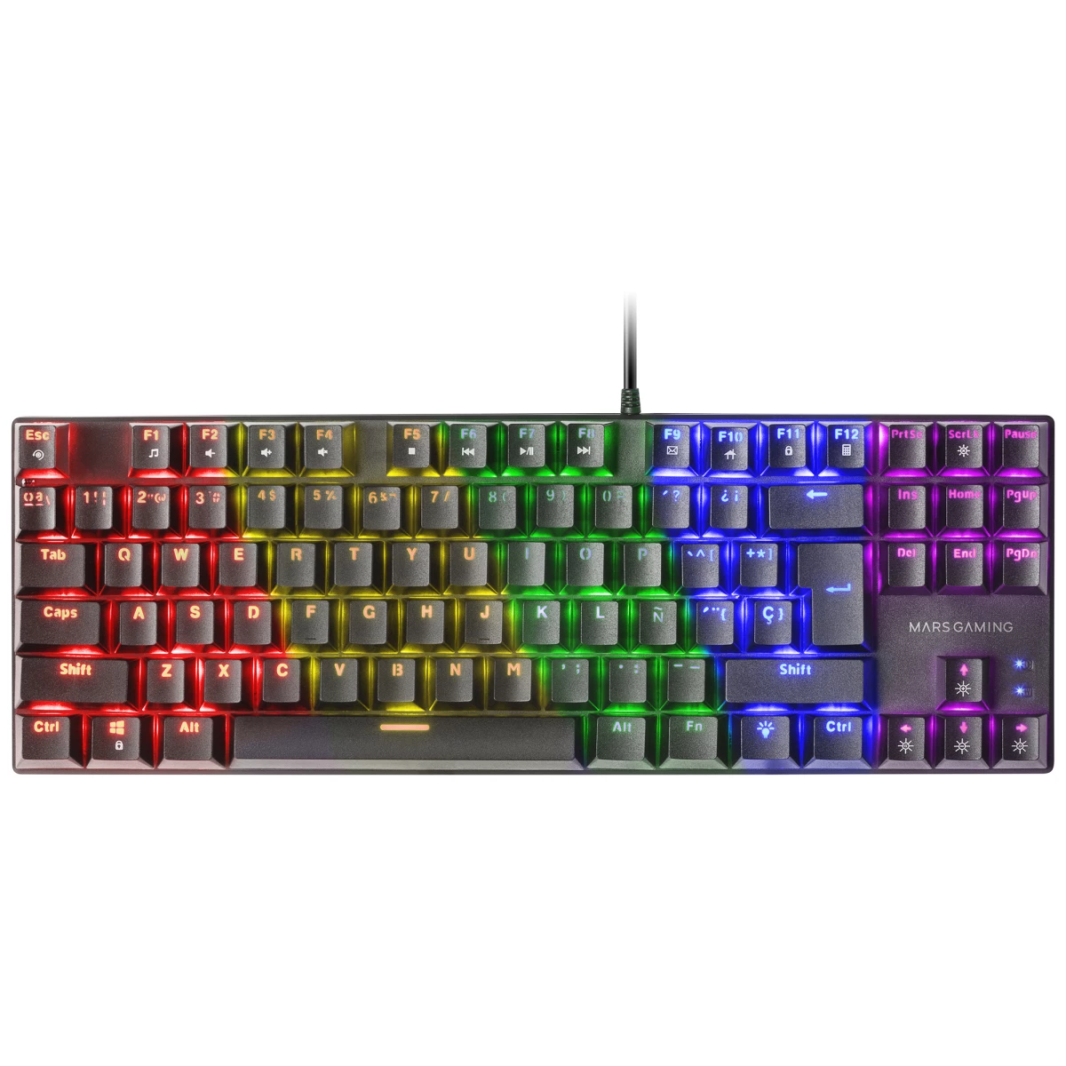 Thumbnail-Teclado MARS GAMING MK80 MECHANICAL TKL KEYBOARD, FRGB CHROMA, ANTI-DUST BLUE, BLACK, PORTUGUESE