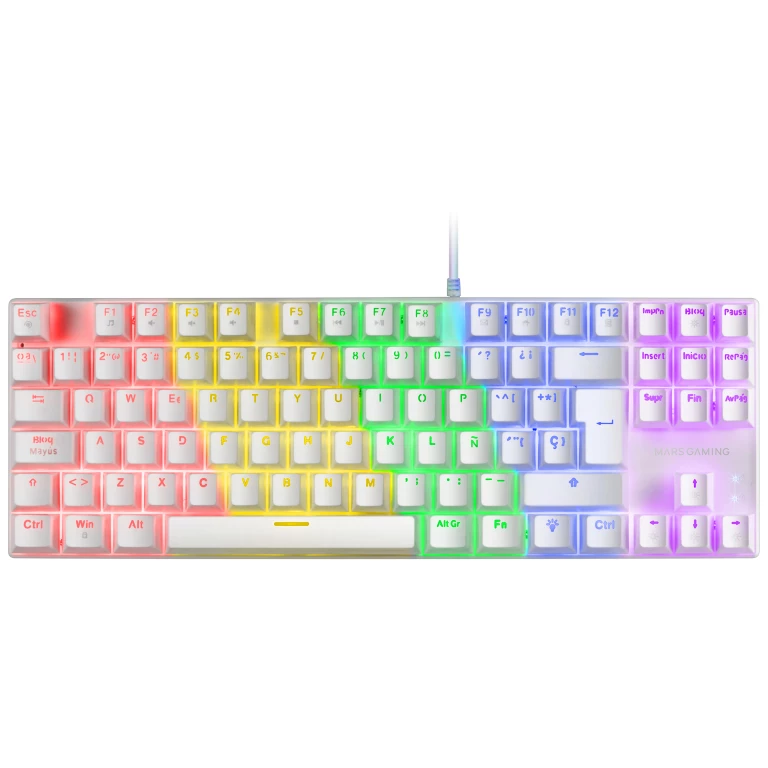 Thumbnail-Teclado MARS GAMING MK80 MECHANICAL TKL KEYBOARD, FRGB CHROMA, ANTI-DUST BLUE, WHITE, PORTUGUESE