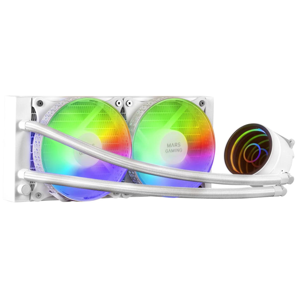 Thumbnail-Cooler MARS GAMING ML-ONE240 WATERCOOLING AIO, 2X12CM FRGB FAN, INFINITY MIRROR, WHITE