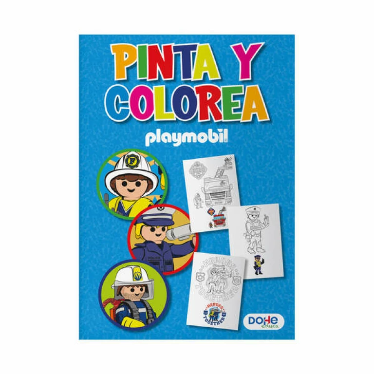 Thumbnail-Dohe Libro de Colorear Playmobil Police – Capa de papelão 350gr – Dentro de 30 folhas em papel 120gr – Ideal para lápis de cor e tintas de cera