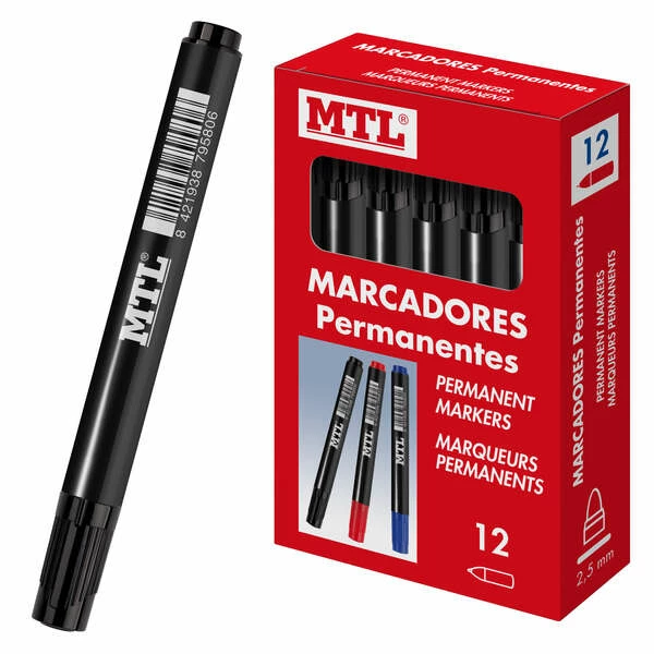 Thumbnail-Marcadores Permanentes Dohe – Ponta Cônica de 2mm – Tinta Resistente à Água e Secagem Rápida – Corpo em Plástico – Clipe na Capa – Ideal para Etiquetar em Qualquer Superfície