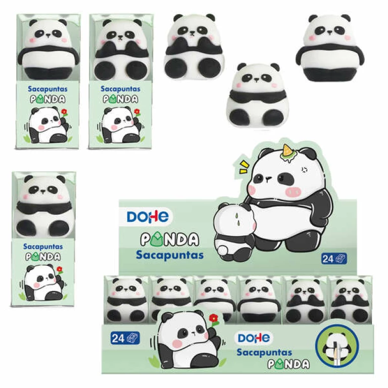 Thumbnail-Expositor Dohe de 24 apontadores Panda – Feito de plástico – Revestimento de PVC – Lâmina de aço – Apresentação em caixa transparente