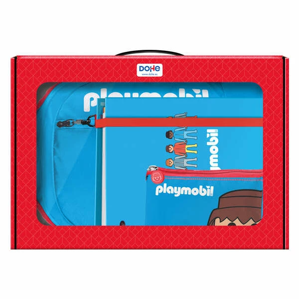 Thumbnail-Mochila, pasta e portatodo Dohe Pack Playmobil – Caixa para presente 365x515x105mm – Pasta Recambio A4 – Mochila grande com 3 compartimentos – Portatodo triplo