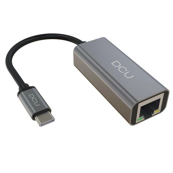 Thumbnail-Adaptador DCU Tecnologic USB C – RJ45 Gigabit Ethernet 1000Mbps – Cor Metal