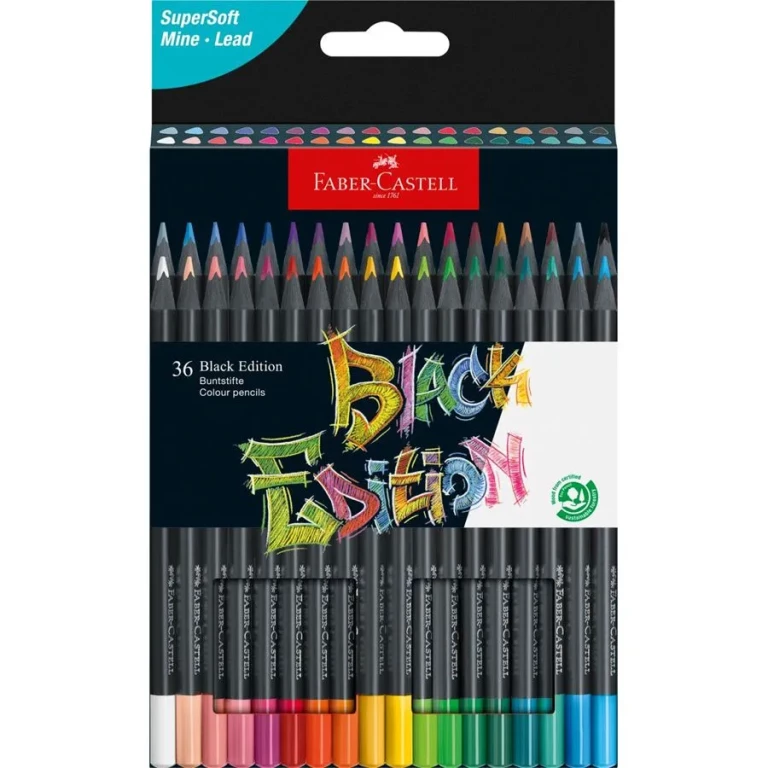 Thumbnail-Pacote Faber-Castell Black Edition com 36 lápis de cor – Chumbo supermacio – Madeira preta – Ideal para desenhar em papéis claros, escuros e coloridos – Cores sortidas