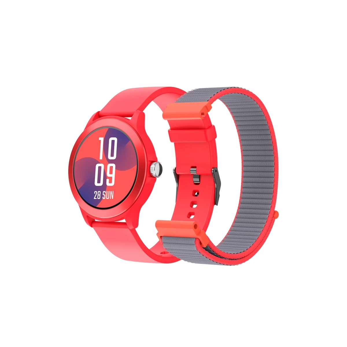 Thumbnail-SPC Smartee Duo Vivo Reloj Smartwatch Tela Redonda 1.27″ – Mais de 100 Modalidades Esportivas – Monitoramento de Saúde – Resistência IP68 – Cor Vermelha