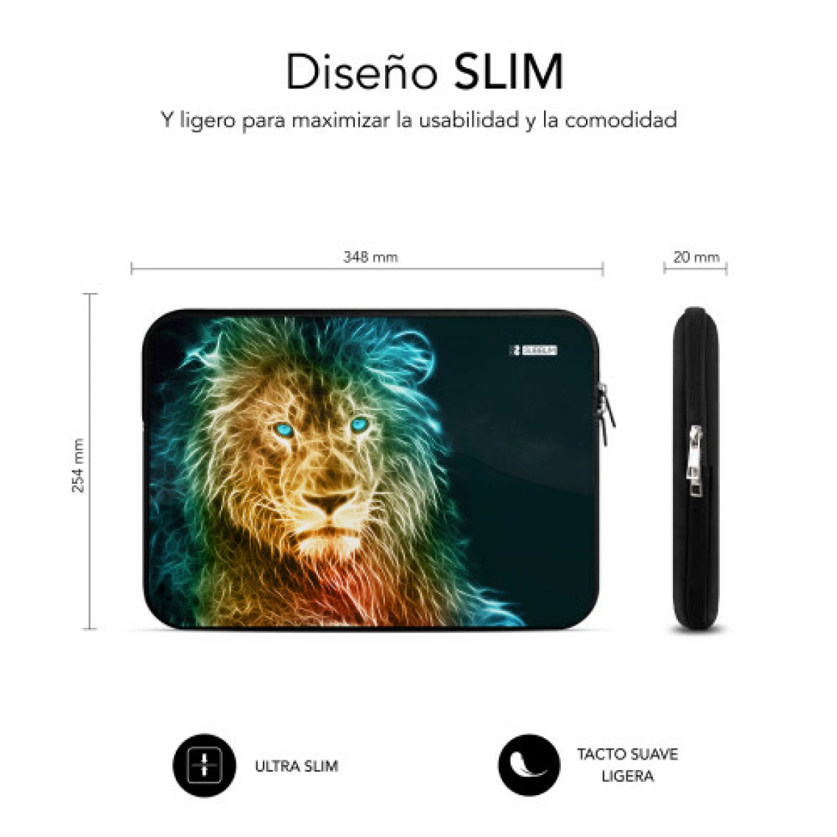 Galery – SUBBLIM Capa de computador de neoprene manga moderna Neo Lion 13,3-14″0