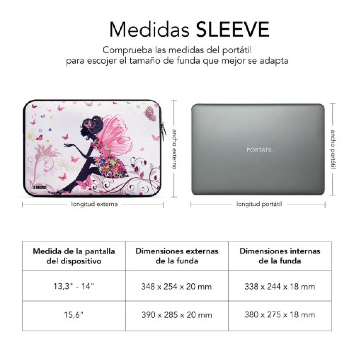 Galery – SUBBLIM Capa para computador em neoprene Manga moderna Neo Hada 13,3-14″0