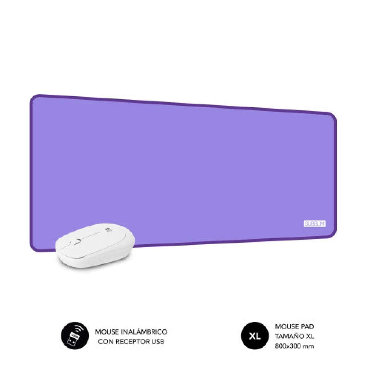 Galery – SUBBLIM Mouse Pad Harmony Pack Mousepad XL + Mouse Sem Fio Roxo0