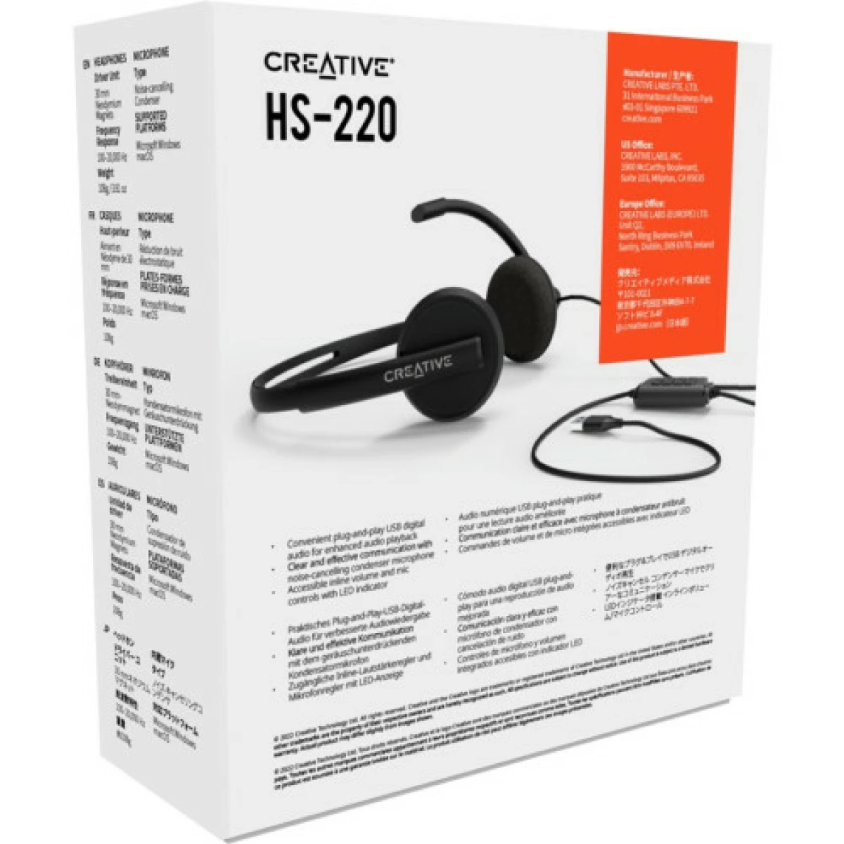 Galery – CREATIVE SYS, HEADSET CREATIVE HS-220 BK WW0